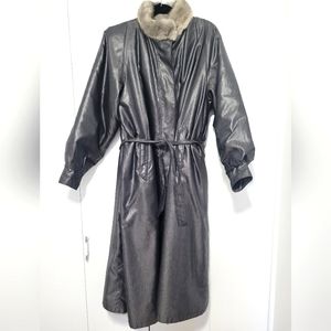Luxury Vintage Mink-Fur Lined Long Winter  Coat